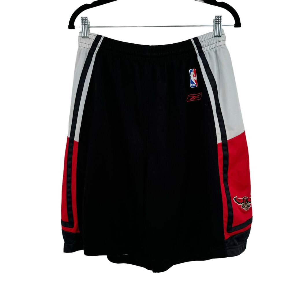 Vintage Reebok Atlanta Hawks NBA Basketball Shorts M Black White Red